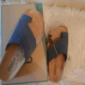 Biostep Made In Spain Leather Navy Sandals